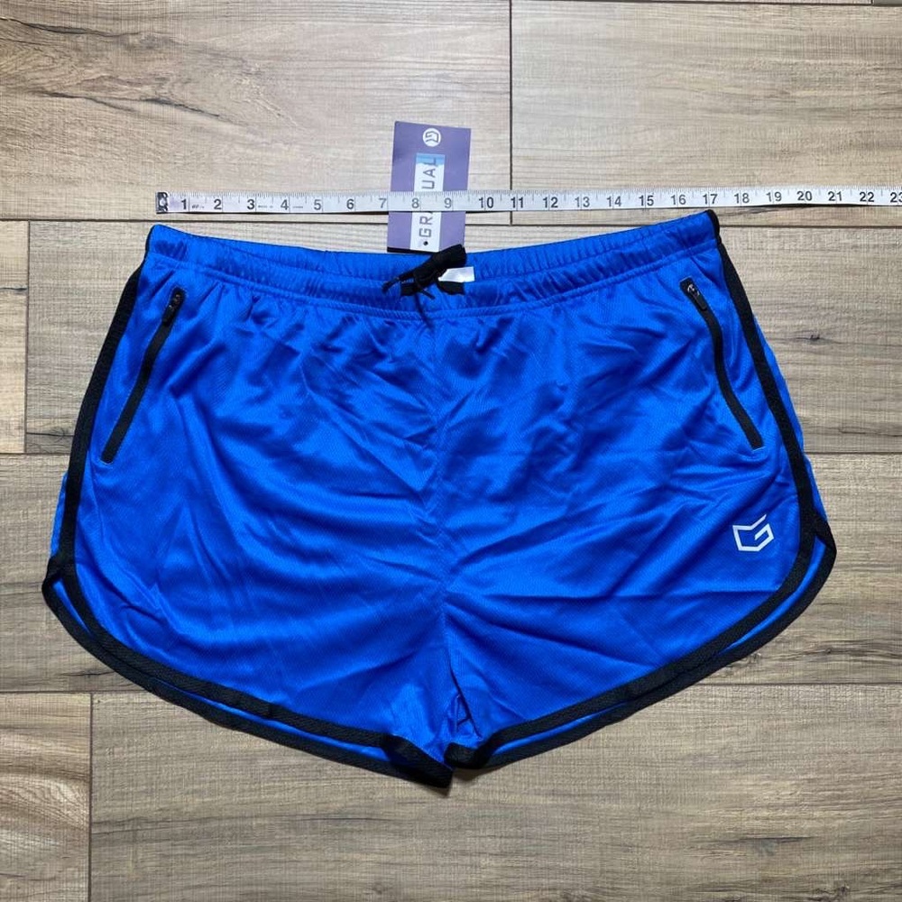 Gradual Mens Built In Brief Athletic Shorts Size XXL Blue And Black - Picture 2 of 13